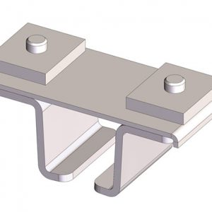 Part No. 023222-1 Standard Duty C-Track Festoon Track Hanger Bracket, For Cross Arm Support Channels, Galv Steel, Z-Clamp Style