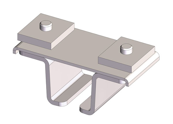 Part No. 023222-1 Standard Duty C-Track Festoon Track Hanger Bracket, For Cross Arm Support Channels, Galv Steel, Z-Clamp Style