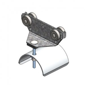 Part No. 023571 Standard Duty C-Track Festoon Cable Trolley For Flat Cable, Plated Steel, 2.75″ Dia x 3″ W Saddle, 5″ W Body