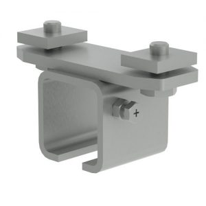 Part No. 024192 Heavy Duty C-Track Festoon Track Hanger, Stainless Steel, To Mount Track to Cross Arm Support Channel