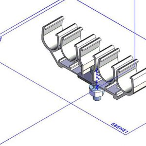 Part No. 081143-1X5X20 811 Series Hanger Clamp w/ Hex Nut, 5 Pole, 20 mm pole distance, with hex nut, Polycarbonate