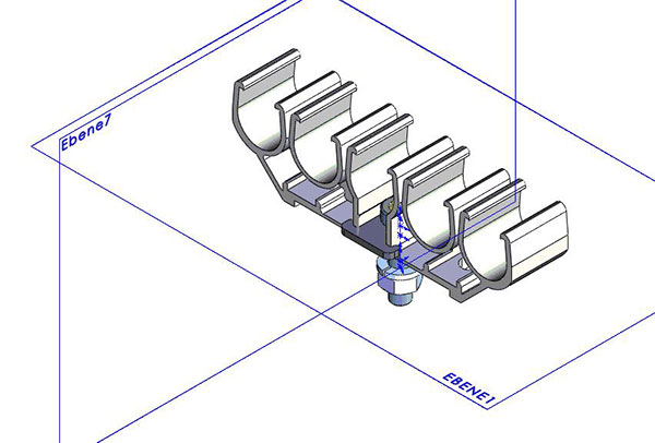 Part No. 081143-1X5X20 811 Series Hanger Clamp w/ Hex Nut, 5 Pole, 20 mm pole distance, with hex nut, Polycarbonate