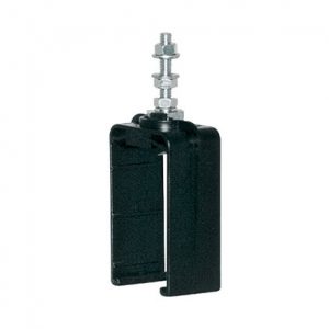 Part No. 084241-11 842 Series Enclosed Conductor Rail Hanger Clamp, Steel/Plastic, With M8 Plated Steel Hex Nut and Stud