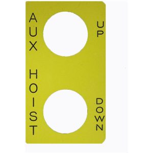 Part No. 9001SKN210 Legend Plate – AUX. HOIST: UP – DOWN
