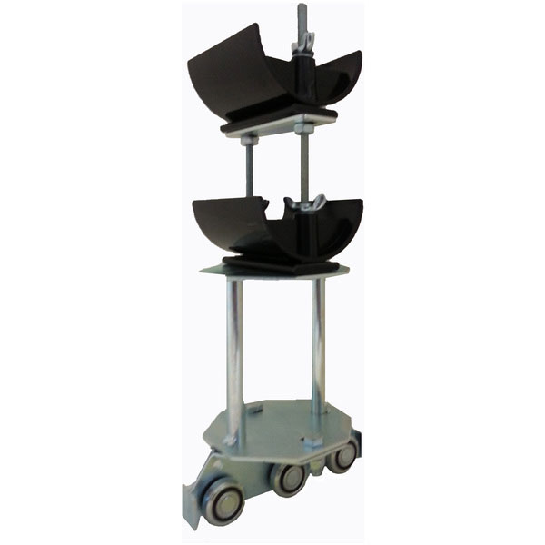 Part No. FC-TRT1-2 Tow Trolley Assembly, Steel Wheels. Two Tier 3" dia. Nylon Saddles