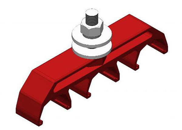 Part No. UK-310871 Safe-Lec 2 Hanger Clamp, 3-Pole, Medium Heat, Red Polycarbonate