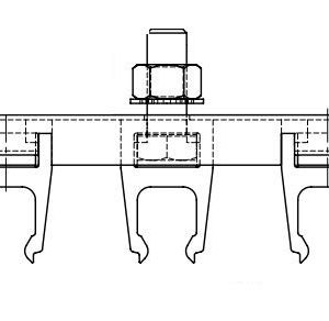 Part No. XA-100P3-1 Saf-T-Bar, C Series, Hanger CLP 3-Pole 1.5 IN SPC Lexan