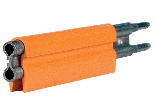 Part No. XA-11001 8-Bar Conductor Bar, 110A, Galvanized Steel, Orange PVC Cover, 5FT Length