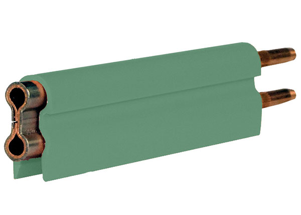 Part No. XA-11005G 8-Bar Conductor Bar, 250A, Copper / Stainless Clad, Green PVC Cover, 5FT Length