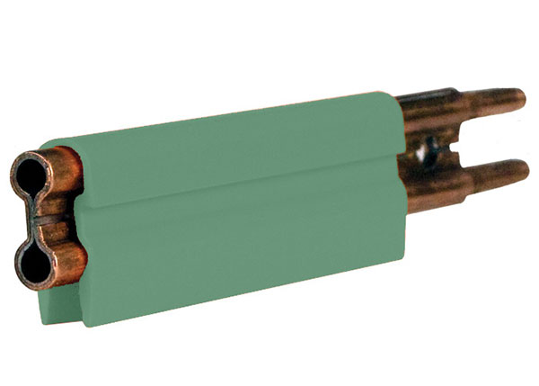 Part No. XA-11009G 8-Bar Conductor Bar, 250A, Copper / Steel Lam, Green PVC Cover, 5FT Length