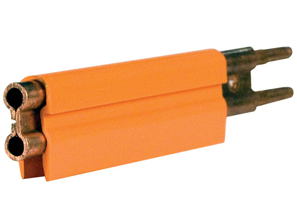 Part No. XA-11013 8-Bar Conductor Bar, 350A, Copper / Rolled, Orange PVC Cover, 5FT Length