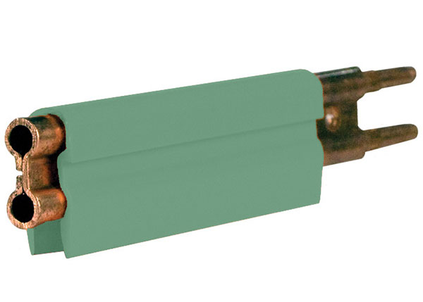 Part No. XA-11013G 8-Bar Conductor Bar, 350A, Copper / Rolled, Green PVC Cover, 5FT Length