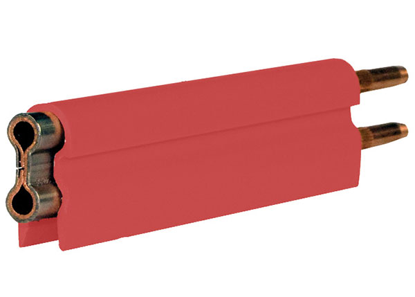 Part No. XA-11024 8-Bar Conductor Bar, 250A, Copper / Stainless Clad, Red Medium Heat Cover, 5FT Length