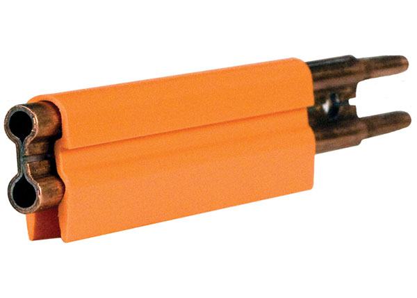 Part No. XA-11047 8-Bar Conductor Bar, 250A, Copper / Steel Lam, Dark Orange High Heat Cover, 5FT Length