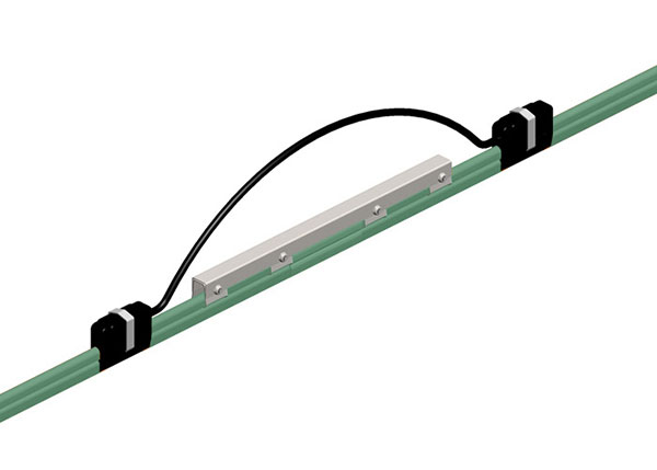 Part No. XA-11060G 8-Bar Expansion Section, 250A, Copper / Steel Lam, Green PVC Cover, 10FT Length