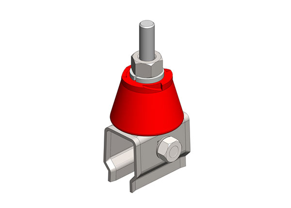 Part No. XA-11207 8-Bar, Hanger Clamp, Steel w/Bolt, w/insulator, Plated Steel