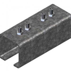 Part No. XA-21806 Heavy Duty C-Track Festoon Track Joint, Galvanized Steel (used only with track XA-22210 and XA-21805)