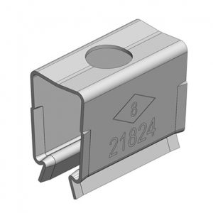 Part No. XA-21824 8-Bar, Hanger Clamp, Snap-in Steel, no Hardware, 3/8 inch hole, Plated Steel