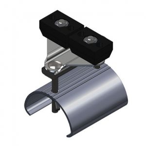 Part No. XA-21932 Heavy Duty C-Track Festoon End Clamp For Flat Cable, 4″ Dia x 5″ Wide Saddle, Aluminum