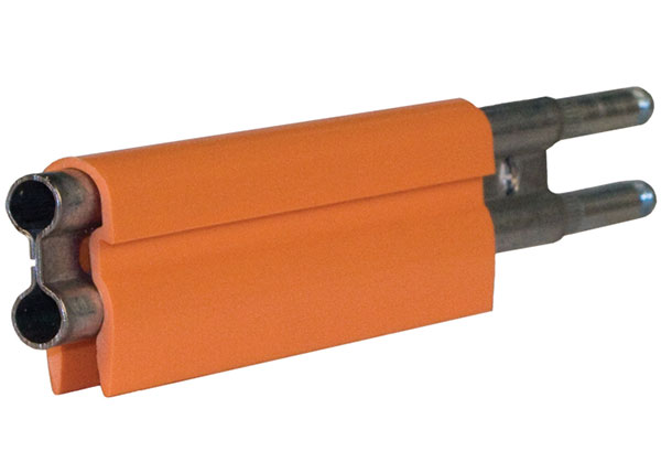 Part No. XA-22136 8-Bar Conductor Bar, 90A, Galvanized Steel, Orange PVC Cover, 5FT Length