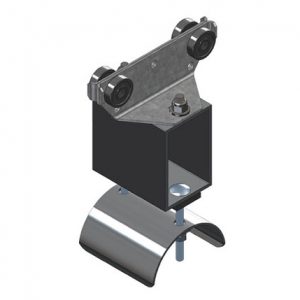 Part No. XA-22168 Standard Duty C-Track Festoon Tow Trolley for Flat Cable, Steel, Plated, 2.75″ Dia x 3″ W Saddle, 3″ Body Width