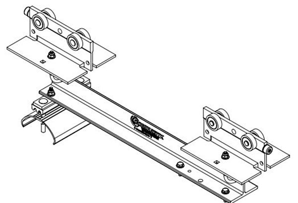 Part No. XA-22350 Heavy Duty C-Track Festoon Control Unit Trolley For Flat Cable, Galvanized Steel