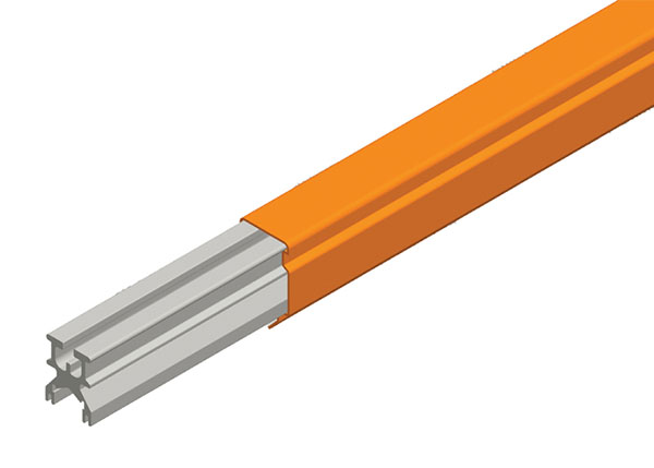 Part No. XA-23511F Hevi-Bar II Conductor Bar 1000A, Dark Orange High Heat Fiberglass/Polyester Cover, 10FT Length
