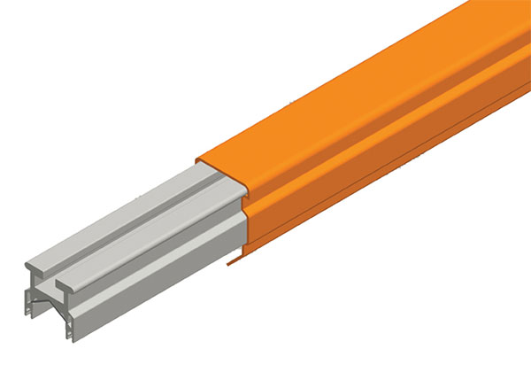 Part No. XA-24555F Hevi-Bar II Conductor Bar 700A, Dark Orange High Heat Fiberglass/Polyester Cover, 10FT Length