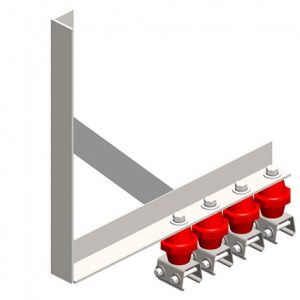 Part No. XA-25691D Hevi-Bar II, Bracket, Web, Braced, w/4 Stainless Steel Cross-bolt Hangers, w/Insulators (for 700-1500A Bar)