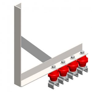 Part No. XA-25691B Hevi-Bar II, Bracket, Web, Braced, w/4 Polycarbonate Hangers, w/Insulators (for 700-1500A Bar)