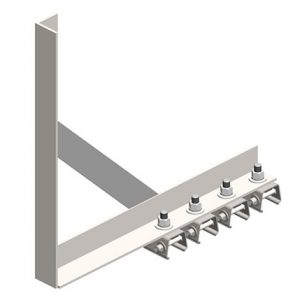 Part No. XA-25691C Hevi-Bar II, Bracket, Web, Braced, w/4 Stainless Steel Cross-bolt Hangers (for 700-1500A Bar)