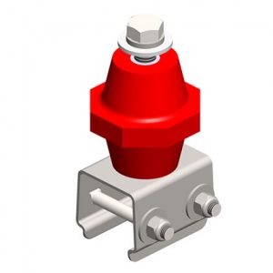 Part No. XA-27482 Hevi-Bar II, Hanger, 500A, Cross-bolt, with Red Polycarbonate Insulator