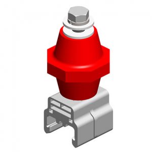 Part No. XA-27483 Hevi-Bar II, Hanger, 500A, Snap-in Polycarbonate, with Red Polycarbonate Insulator