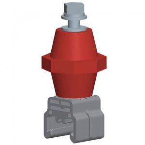 Part No. XA-27780 Hevi-Bar II, Hanger, 500A, Snap-in, with Red Polycarbonate Insulator, Stainless Steel Hdwe