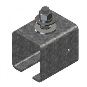 Part No. XA-28512 Heavy Duty C-Track Festoon Track Hanger, Galvanized Steel, To Mount Track To Angle Iron Support Channel