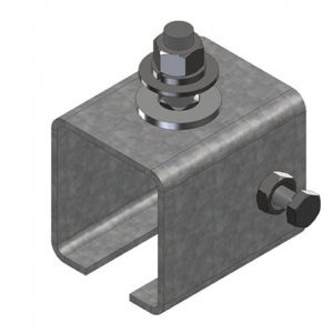 Part No. XA-28513 Heavy Duty C-Track Festoon Track Anchor, Galvanized Steel, To Anchor Track To Angle Iron Support Channel