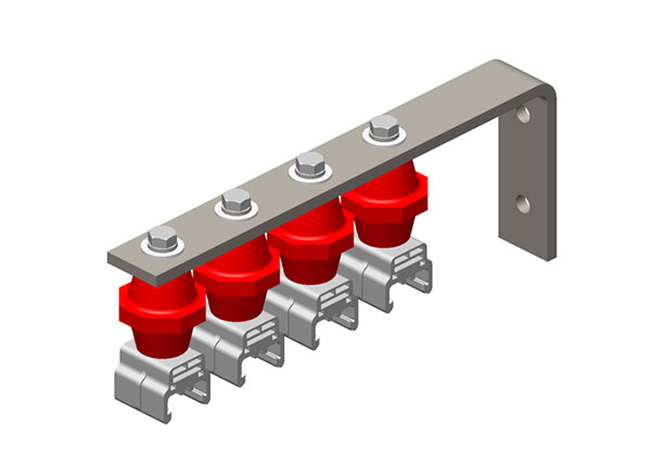 Part No. XA-29440C Hevi-Bar II, Bracket, Web, Plated, w/4 Stainless Steel Cross-bolt Hangers (for 500A Bar Only), 16.25 inch L