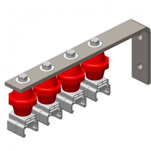 Part No. XA-29440B Hevi-Bar II, Bracket, Web, Plated, w/4 Polycarbonate Hangers, w/Insulators (for 500A Bar Only), 16.25 inch L
