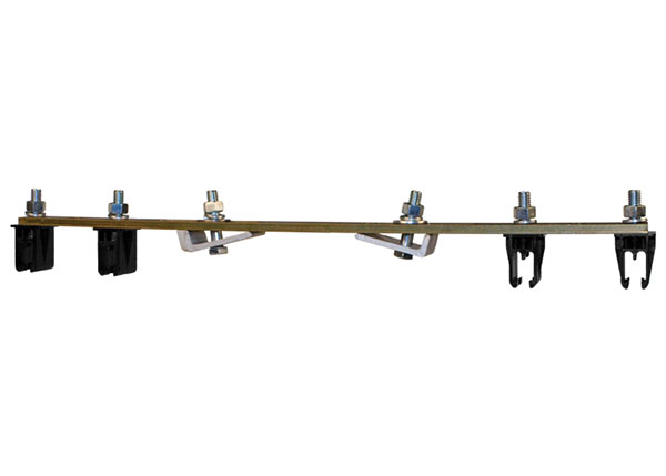 Part No. XA-29534 8-Bar, Bracket, Web, with Hanger Clamps, 4 Steel Cross-Bolt, w/Insulators, 3 inch OC, 15.75 inch L