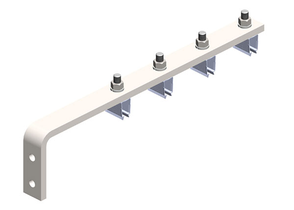 Part No. XA-30281 8-Bar, Bracket, Web, with Hanger Clamps, 4 Steel Snap-in, 3 inch on Center, 15.75 inch L