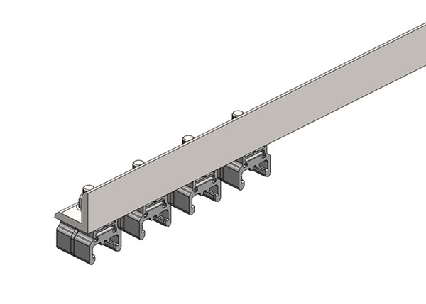 Part No. XA-30493C Hevi-Bar II, Bracket, Flange, w/4 Stainless Steel Cross-bolt Hangers (for 500A Bar Only)