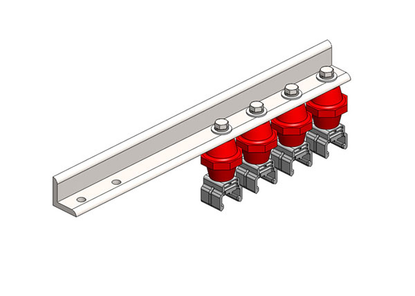 Part No. XA-30493D Hevi-Bar II, Bracket, Flange, w/4 Stainless Steel Cross-bolt Hangers, w/Insulators (for 500A Bar Only)