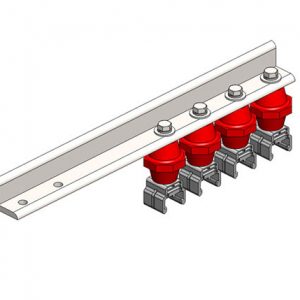 Part No. XA-51878B Hevi-Bar II, Bracket, Flange, w/4 Polycarbonate Hangers, w/Insulators (for 700-1500A Bar)