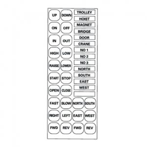 Part No. XA-304COBLS 60 Series Push Button Pendant Legend Sheet