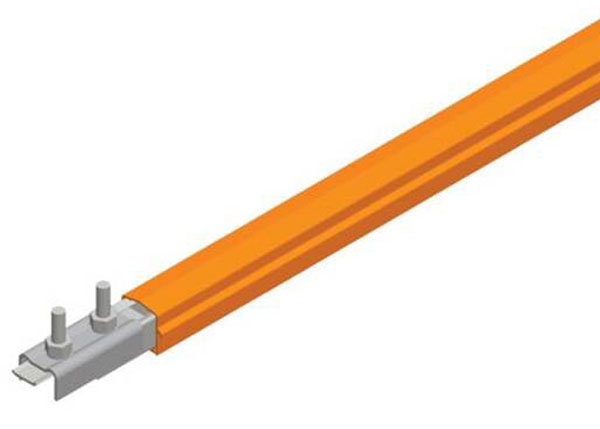 Part No. XA-310201-J Safe-Lec 2 Conductor Bar 125A Galv Steel, Orange PVC Cover, w/ Splice Joint, 4.5M