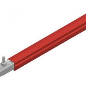 Part No. XA-310103-J Safe-Lec 2 Conductor Bar 100A Galv Steel, Medium Heat Polycarbonate Cover, Red Phase, w/ Splice Joint, 4.5M