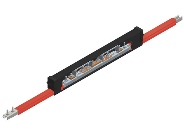 Part No. XA-310209-J Safe-Lec 2 Expansion Section, 125A Galv, Red Medium Heat Polycarbonate Cover, w/ Splice Joint, 4.5M