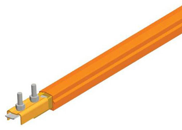 Part No. XA-310401-J Safe-Lec 2 Conductor Bar 250A Copper, Orange PVC Cover, w/ Splice Joint, 4.5M