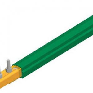 Part No. XA-310302-J Safe-Lec 2 Conductor Bar 160A Copper, Green PVC Cover, w/ Splice Joint, 4.5 M