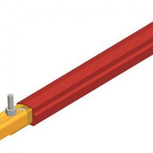 Part No. XA-310303-J Safe-Lec 2 Conductor Bar 160A Copper, Red Medium Heat Polycarbonate Cover, w/ Splice Joint, 4.5M